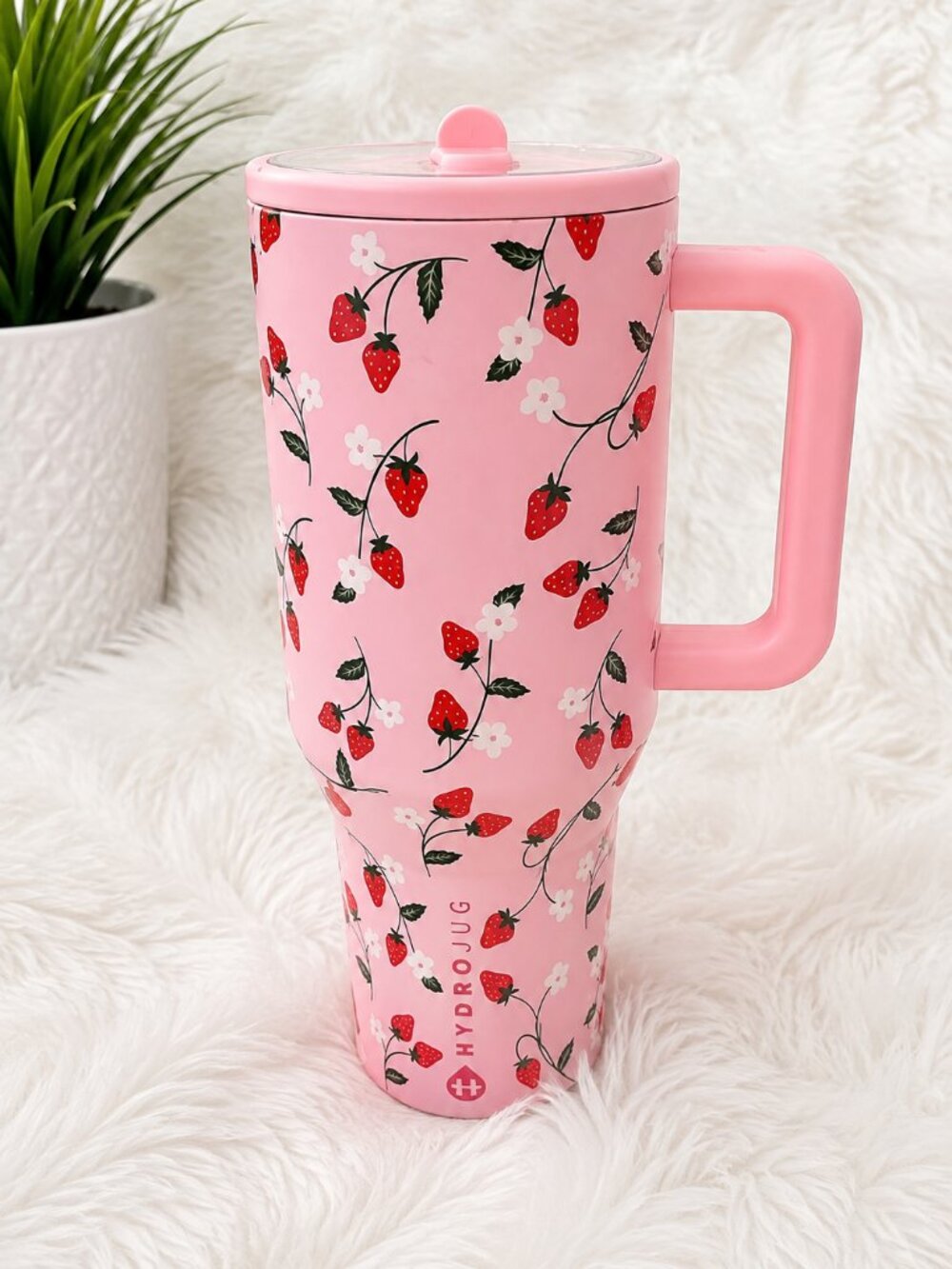 NWT HydroJug Traveler 40oz Strawberry Floral Pink Tumbler